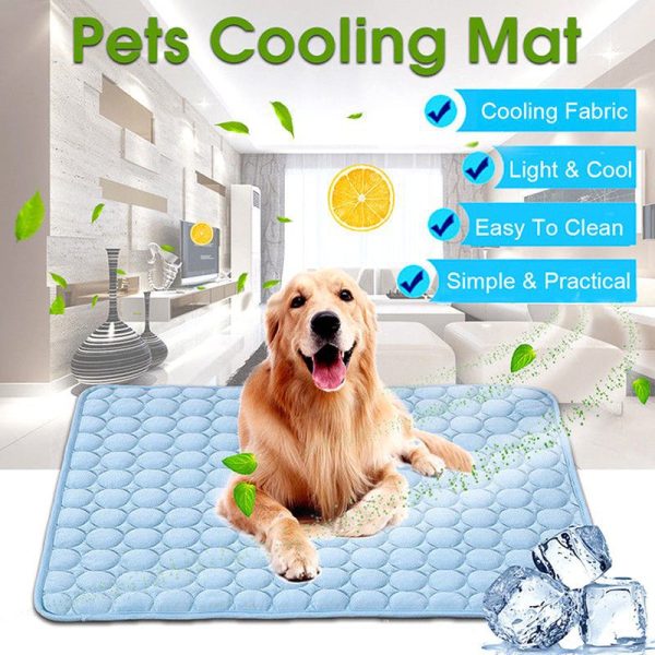 S/M/L/XL Size Pet Cooling Mat Summer Ice Pad CoolCore Fabric Dog Beds Sofa Cushion