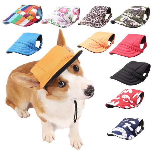 Summer Pet Dog Hat Cap Outdoor Dog Baseball Cap Canvas Small Dog Sunscreen Accessories