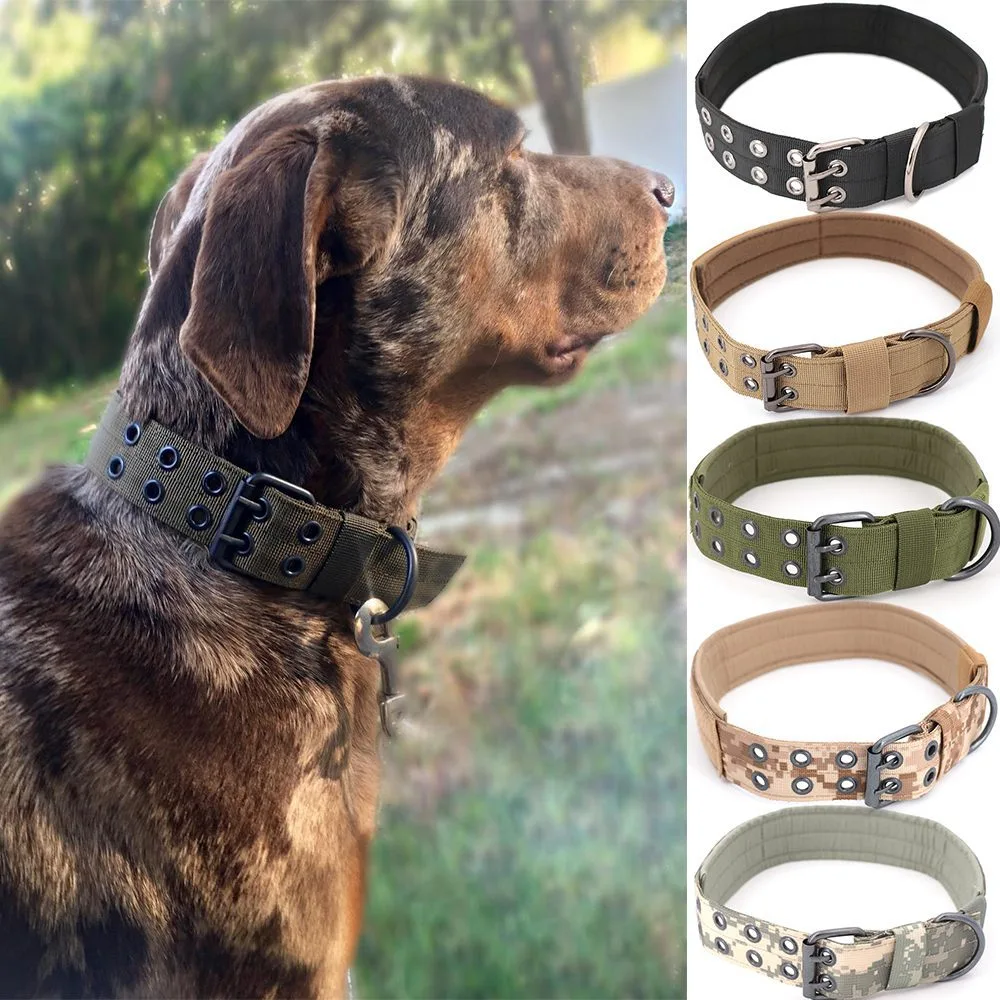 Tactical Dog Collar K9 Working Adjustable Pet Dog Collars With Handle For Medium Large Dogs
